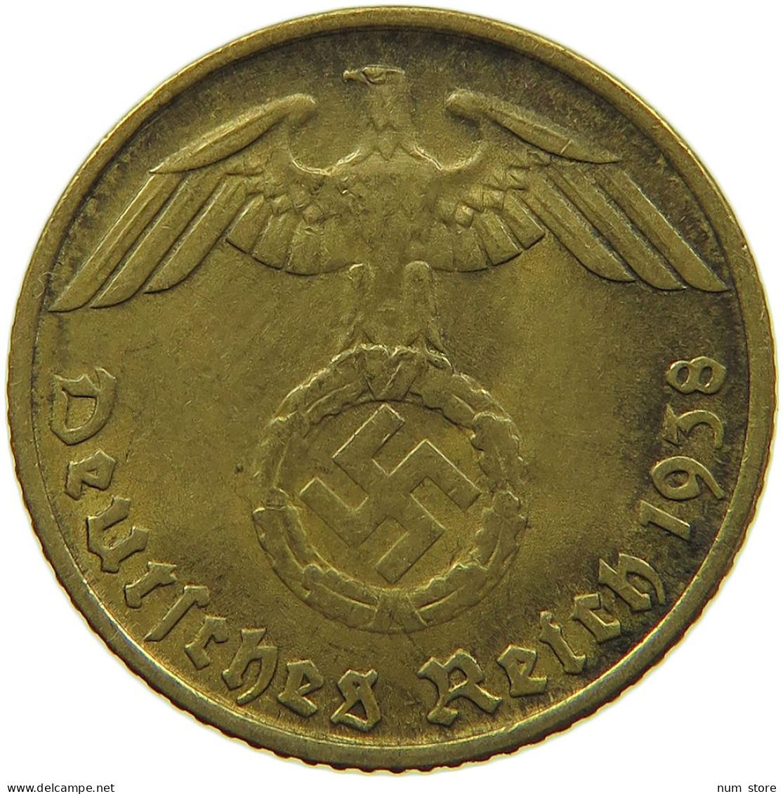 GERMANY 5 REICHSPFENNIG 1938 D #s091 0771 - 5 Reichspfennig