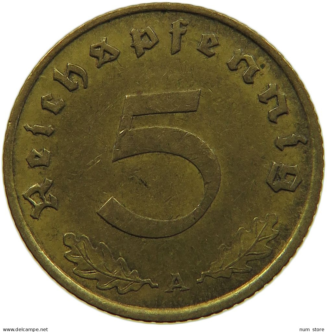 GERMANY 5 REICHSPFENNIG 1938 A #s091 0745 - 5 Reichspfennig