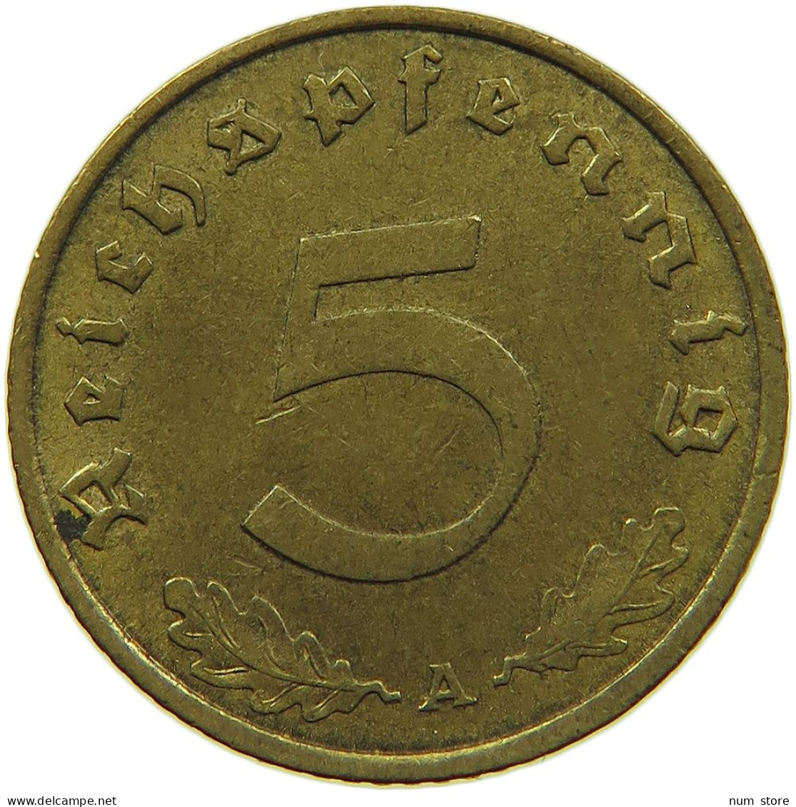 GERMANY 5 REICHSPFENNIG 1938 A #s091 0753 - 5 Reichspfennig