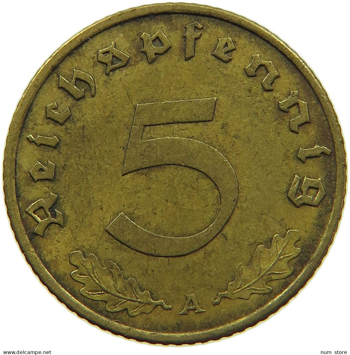 GERMANY 5 REICHSPFENNIG 1938 A #s091 0749 - 5 Reichspfennig