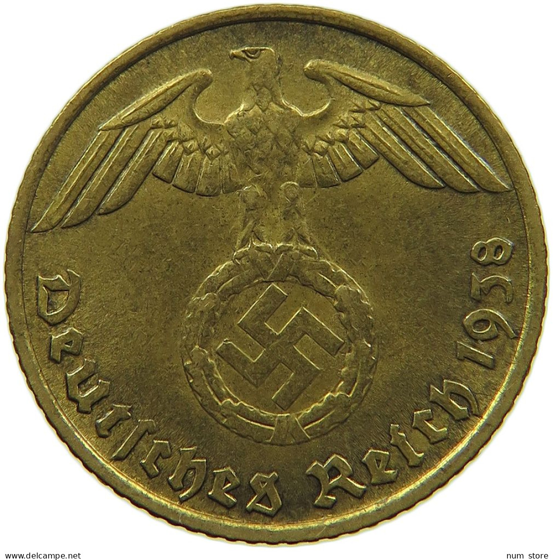 GERMANY 5 REICHSPFENNIG 1938 J #s091 0795 - 5 Reichspfennig