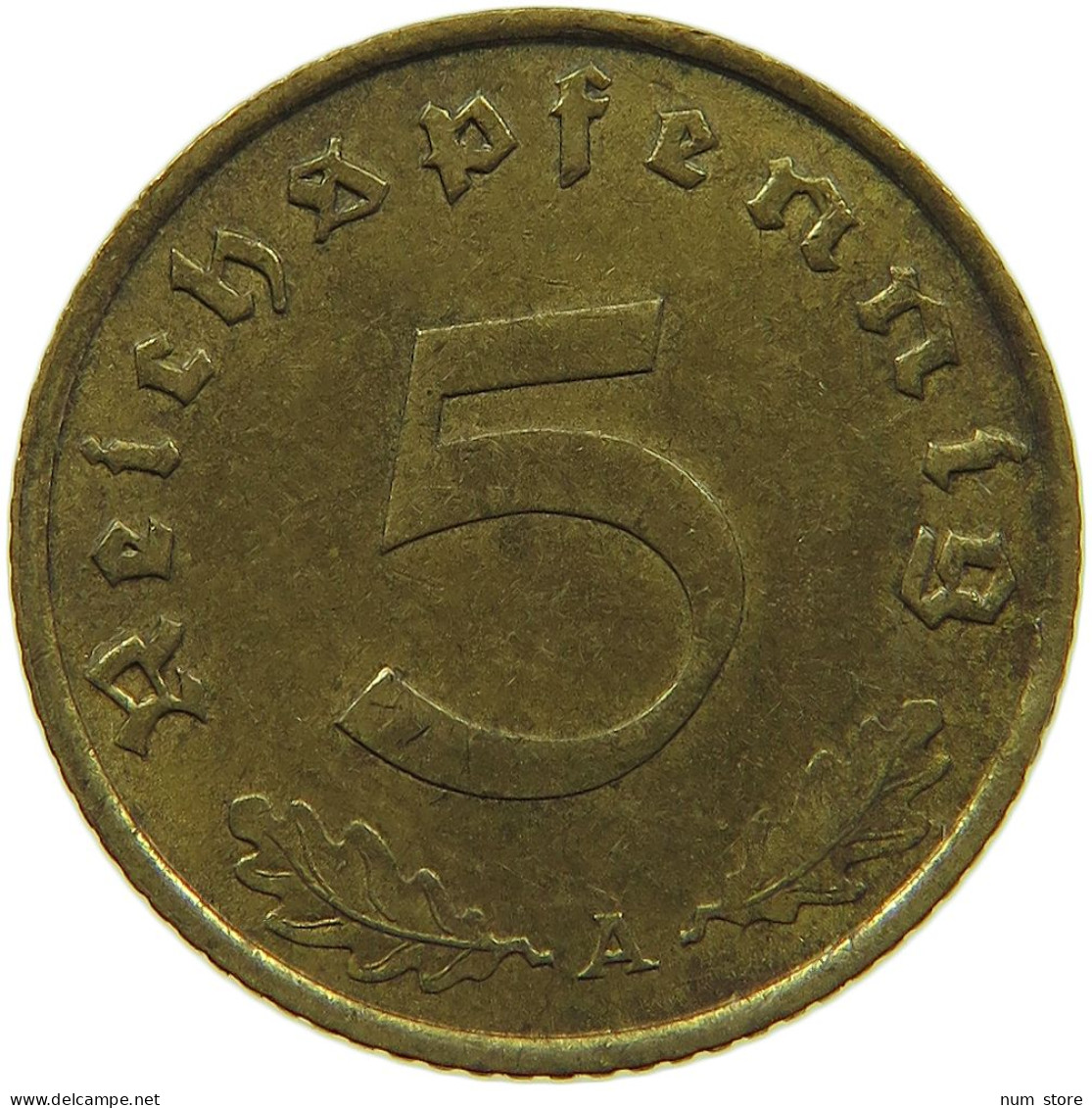 GERMANY 5 REICHSPFENNIG 1938 A #s091 0731 - 5 Reichspfennig