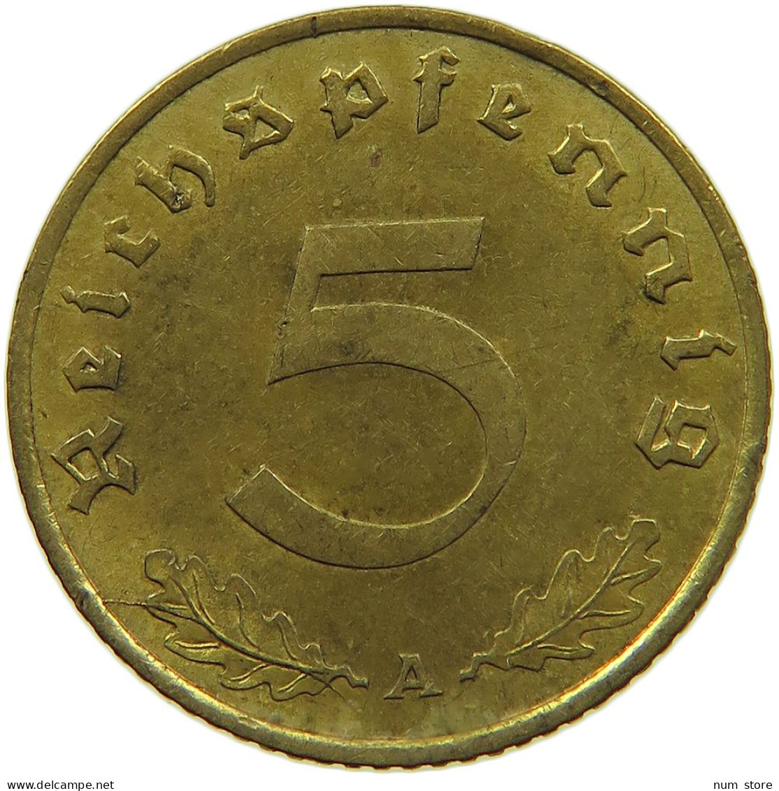 GERMANY 5 REICHSPFENNIG 1938 A #s091 0693 - 5 Reichspfennig