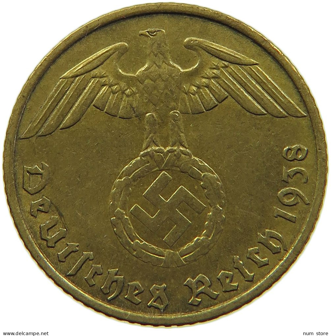GERMANY 5 REICHSPFENNIG 1938 A #s091 0707 - 5 Reichspfennig