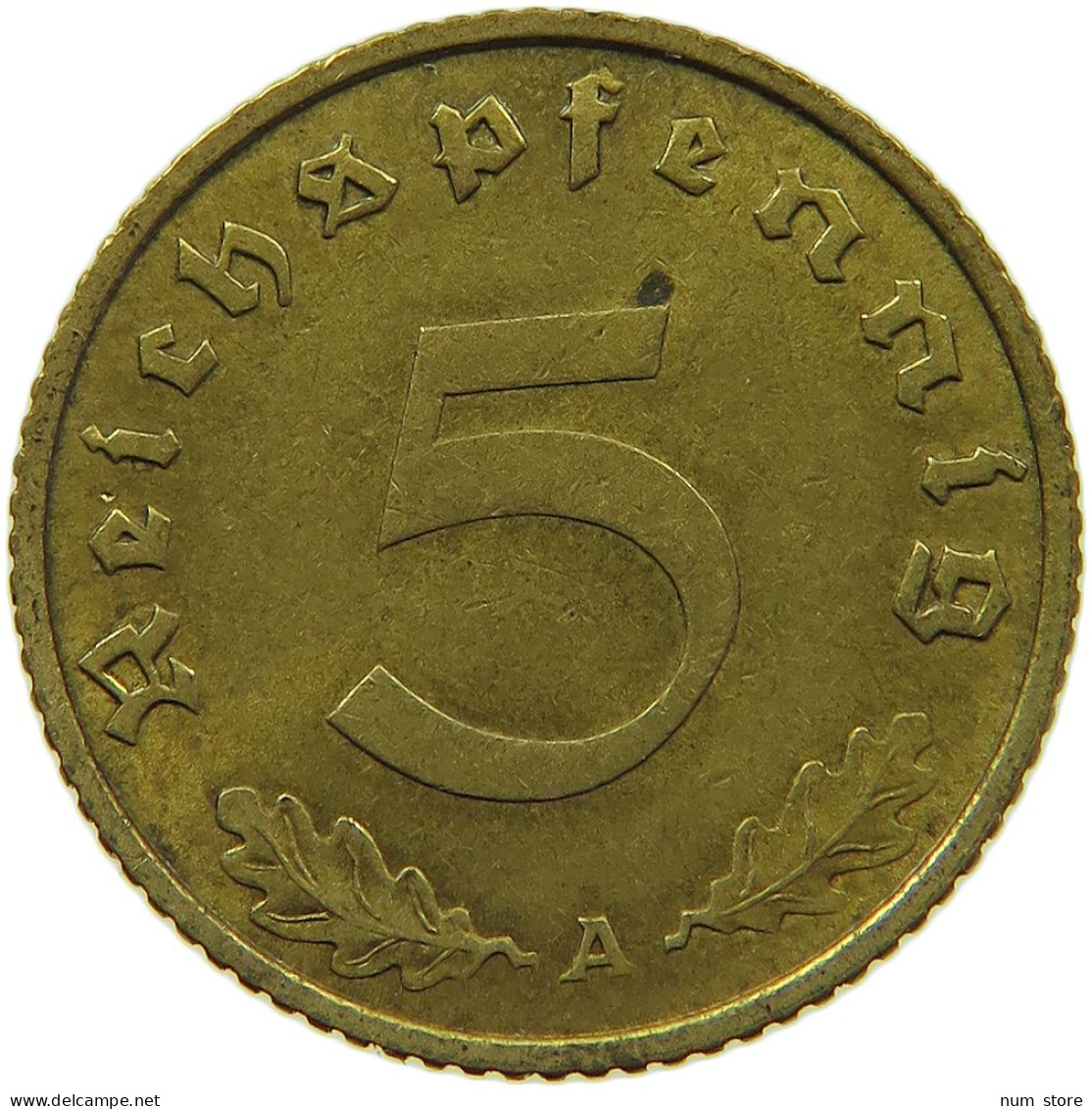 GERMANY 5 REICHSPFENNIG 1938 A #s091 0655 - 5 Reichspfennig