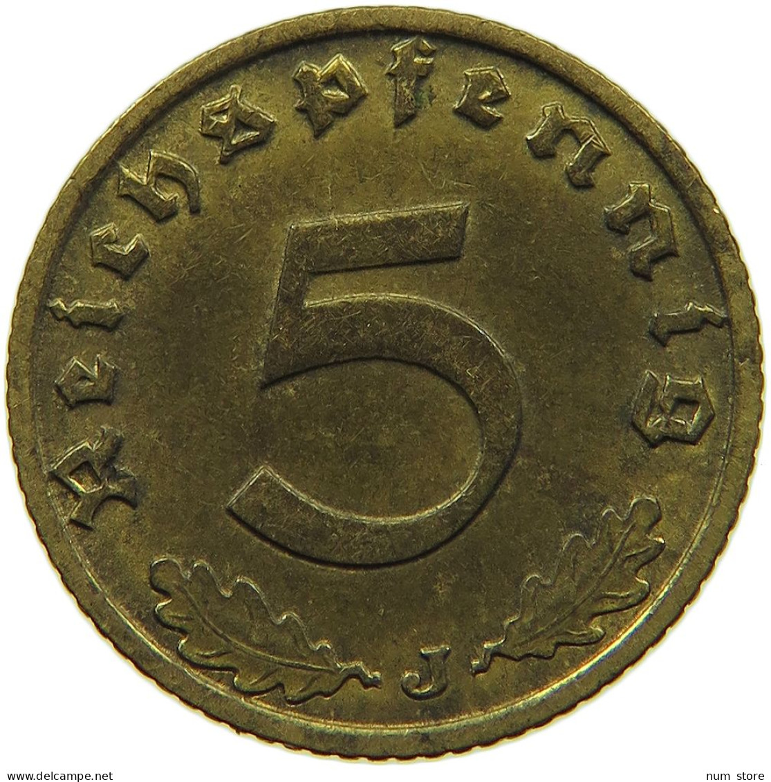 GERMANY 5 REICHSPFENNIG 1937 J #s091 0809 - 5 Reichspfennig