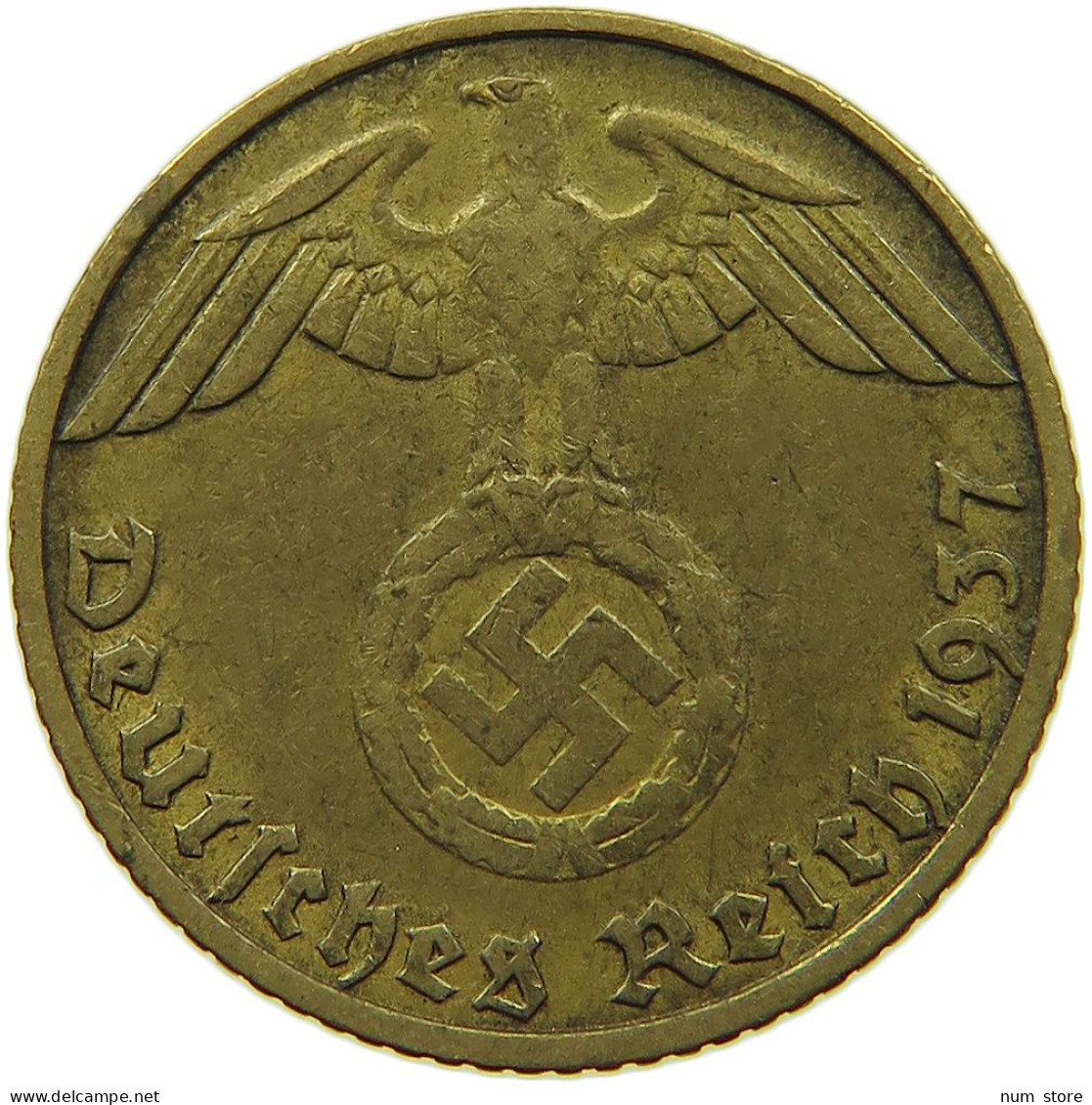 GERMANY 5 REICHSPFENNIG 1937 J #s091 0805 - 5 Reichspfennig