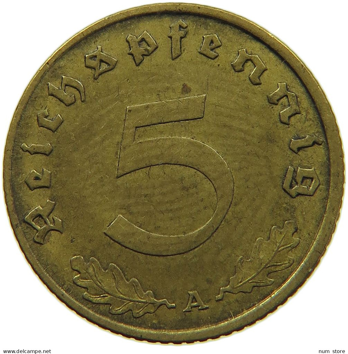 GERMANY 5 REICHSPFENNIG 1938 A #s091 0669 - 5 Reichspfennig