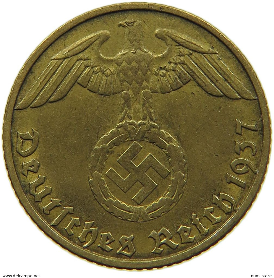 GERMANY 5 REICHSPFENNIG 1937 J #s091 0781 - 5 Reichspfennig