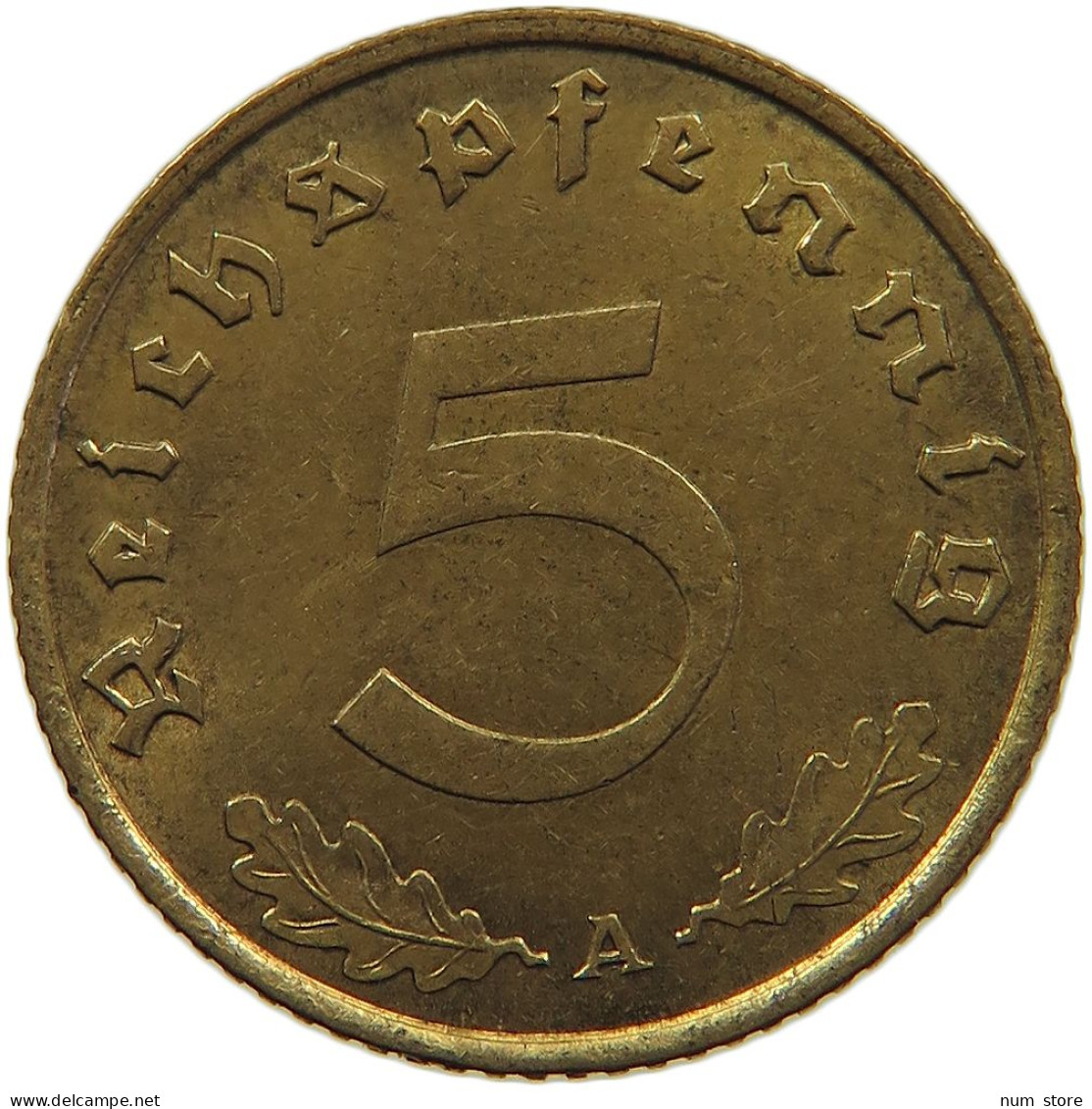 GERMANY 5 REICHSPFENNIG 1938 A #s091 0641 - 5 Reichspfennig