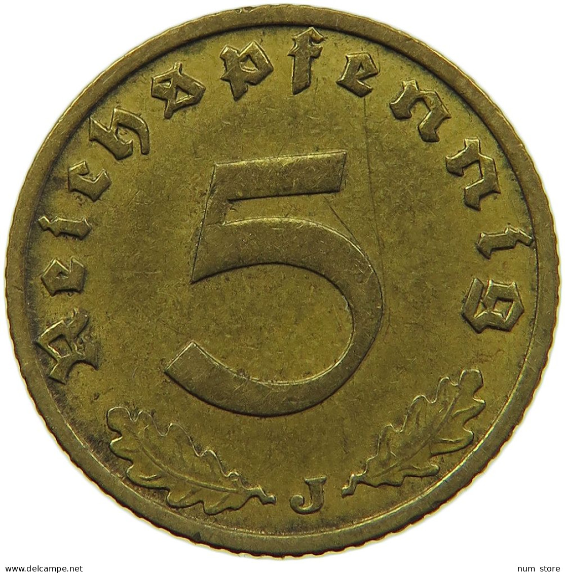 GERMANY 5 REICHSPFENNIG 1937 J #s091 0643 - 5 Reichspfennig