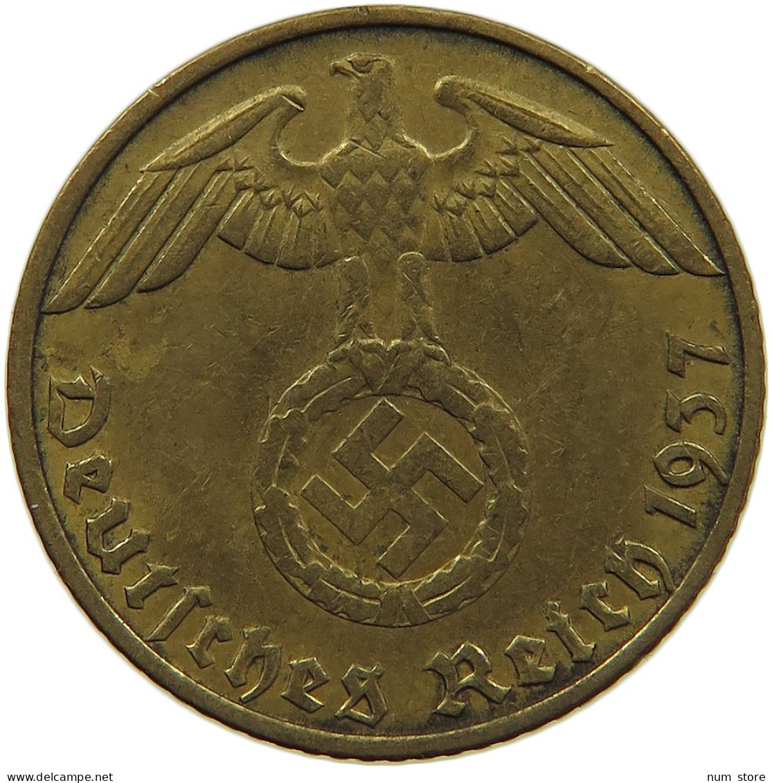 GERMANY 5 REICHSPFENNIG 1937 J #s091 0721 - 5 Reichspfennig