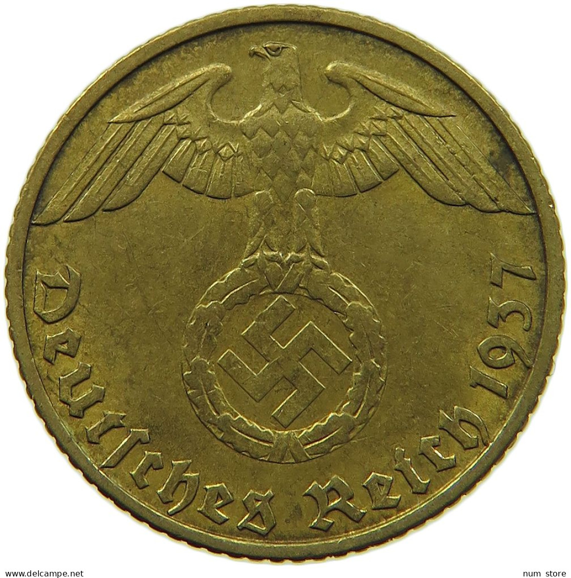 GERMANY 5 REICHSPFENNIG 1937 J #s091 0769 - 5 Reichspfennig