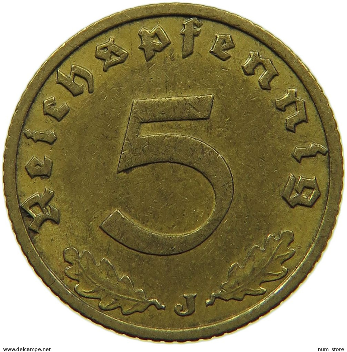 GERMANY 5 REICHSPFENNIG 1937 J #s091 0755 - 5 Reichspfennig