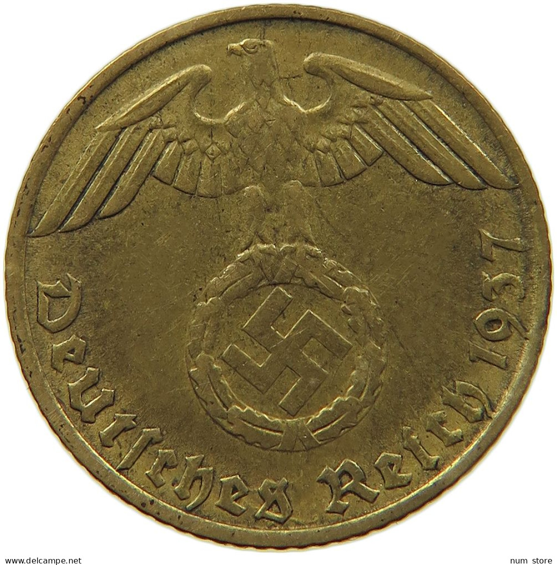 GERMANY 5 REICHSPFENNIG 1937 E #s091 0579 - 5 Reichspfennig