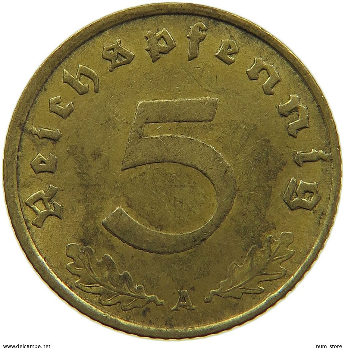 GERMANY 5 REICHSPFENNIG 1937 A DEZENTRIERT #s091 0625 - 5 Reichspfennig