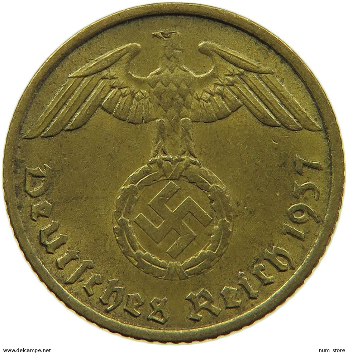 GERMANY 5 REICHSPFENNIG 1937 A DEZENTRIERT #s091 0625 - 5 Reichspfennig