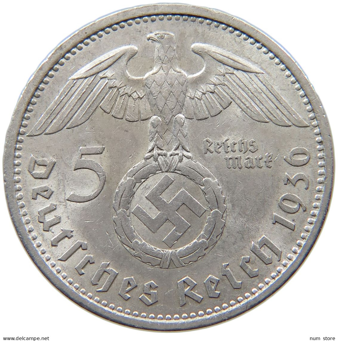 GERMANY 5 MARK 1936 A #s101 0449 - 5 Reichsmark