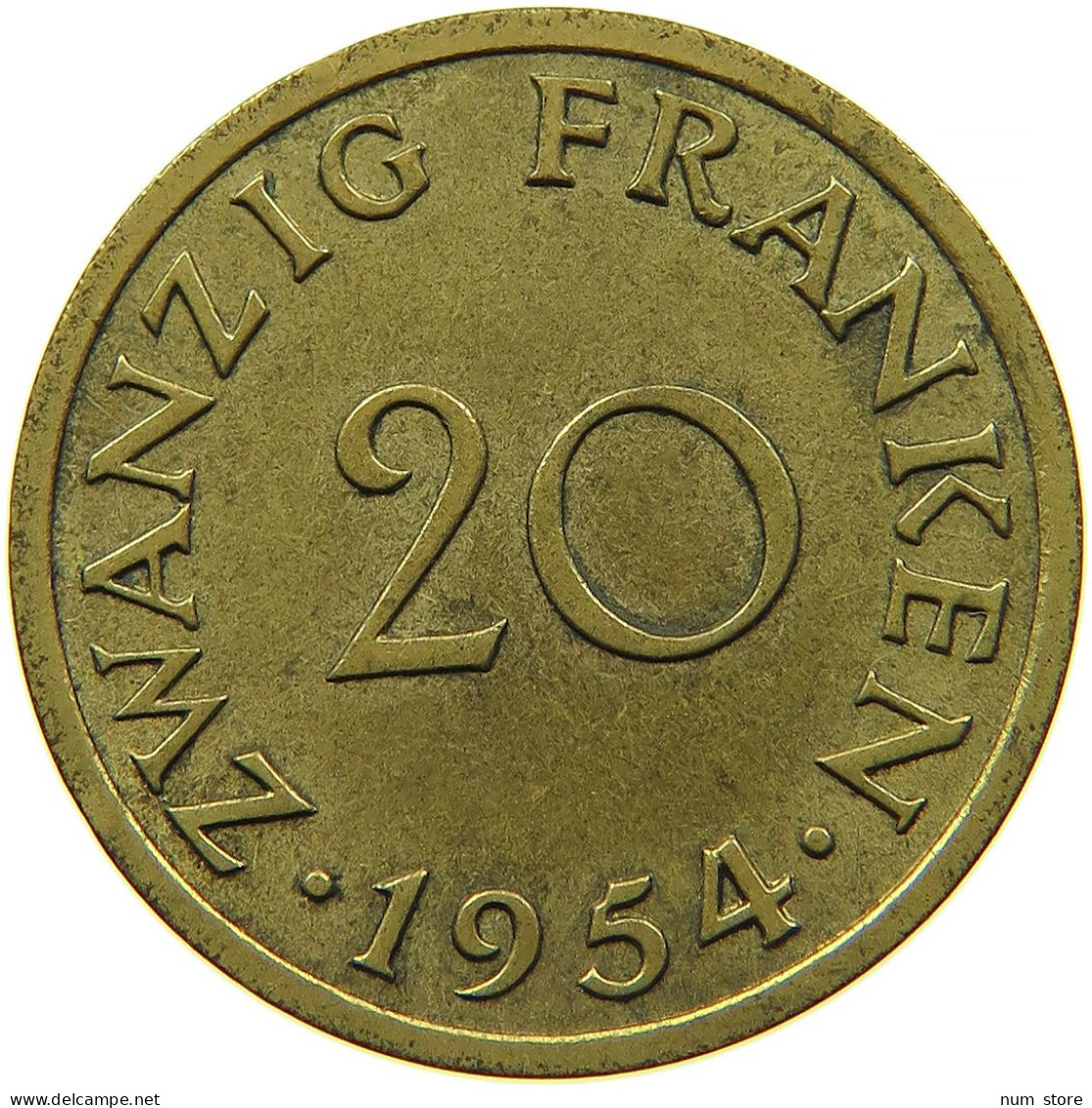 GERMANY 20 FRANKEN 1954 SAARLAND #s089 0133 - Altri & Non Classificati