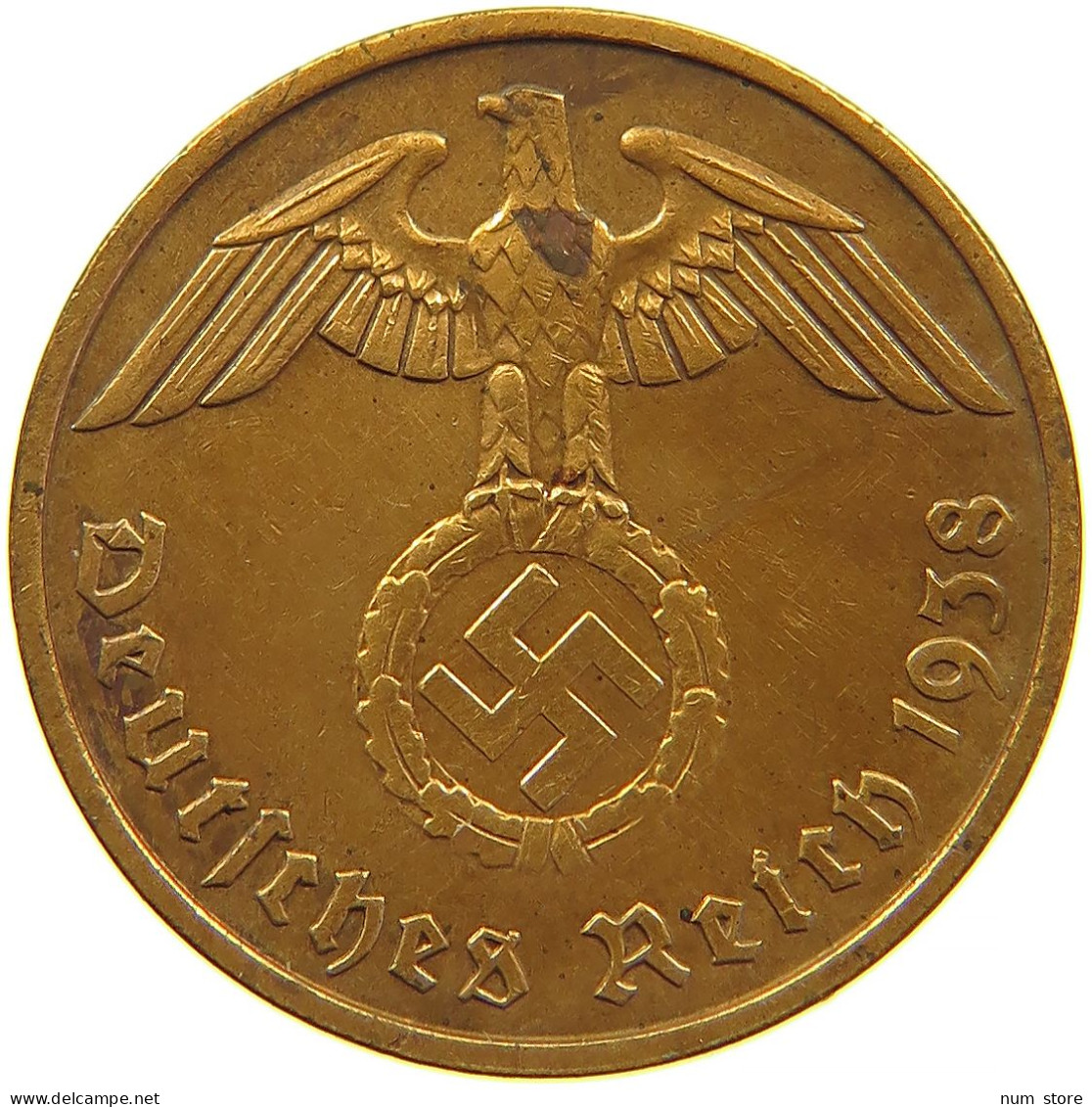 GERMANY 2 REICHSPFENNIG 1938 F #s095 0199 - 2 Reichspfennig