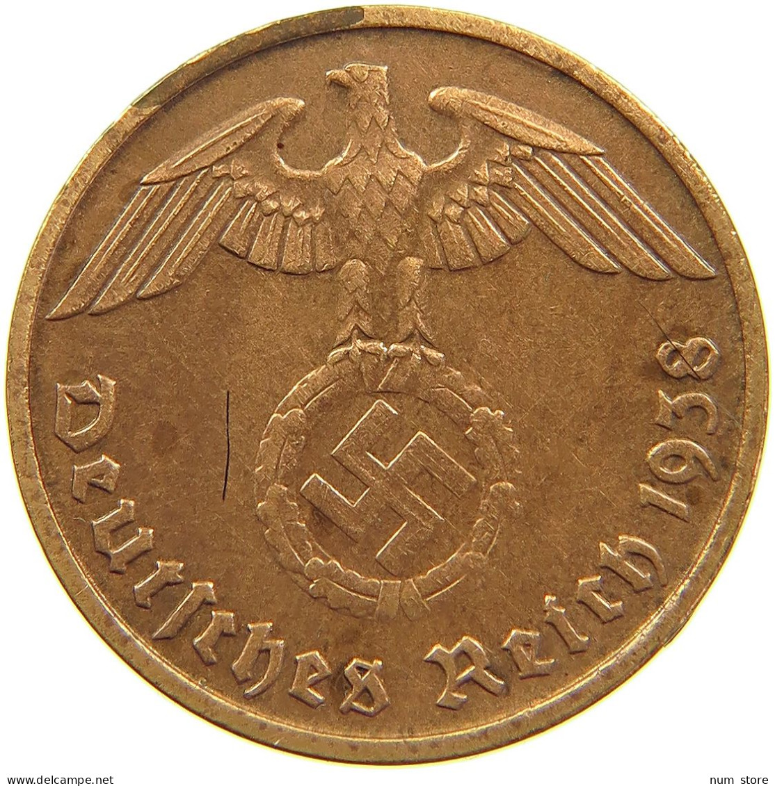 GERMANY 2 REICHSPFENNIG 1938 D #s095 0193 - 2 Reichspfennig