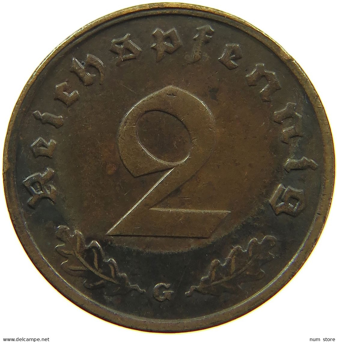 GERMANY 2 REICHSPFENNIG 1938 G #s095 0197 - 2 Reichspfennig