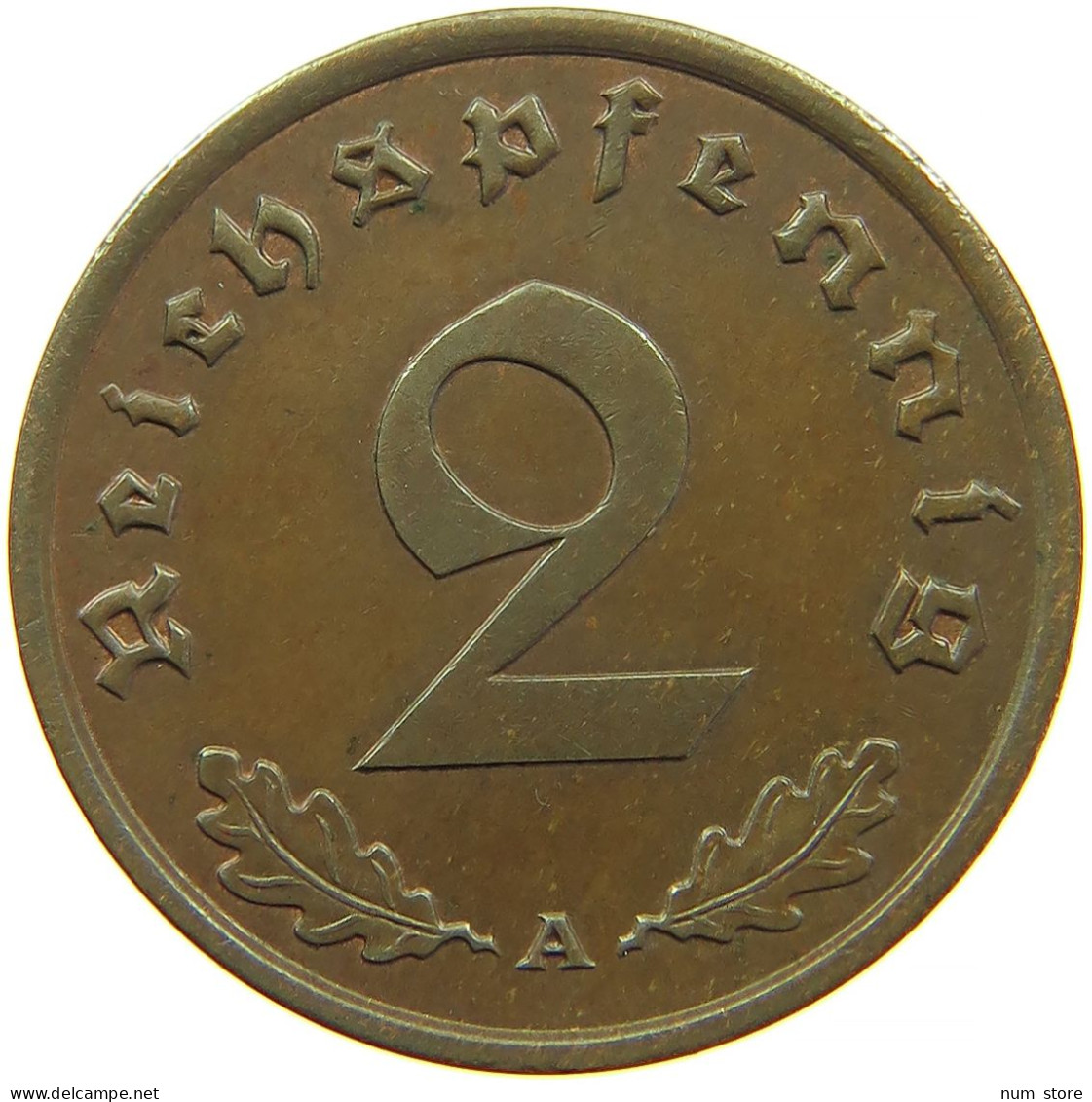 GERMANY 2 REICHSPFENNIG 1940 A #s095 0191 - 2 Reichspfennig