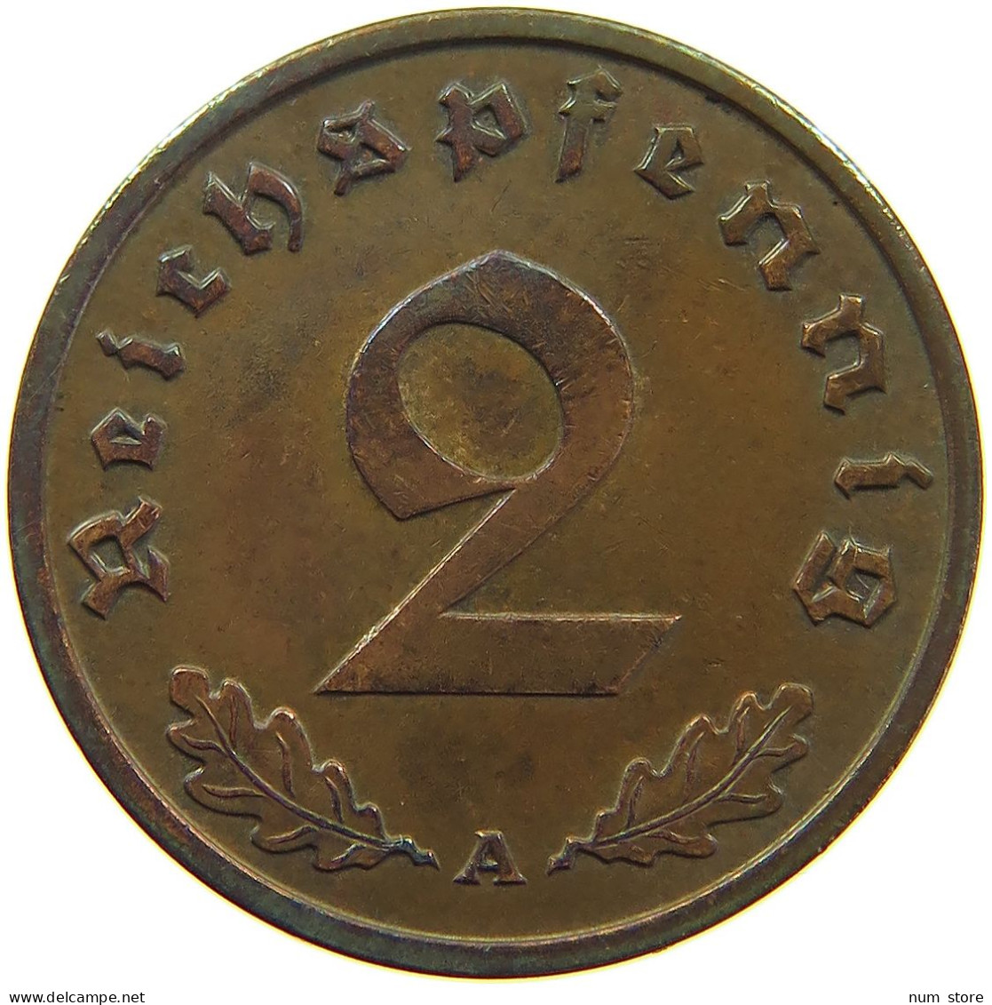 GERMANY 2 REICHSPFENNIG 1937 A #s095 0179 - 2 Reichspfennig