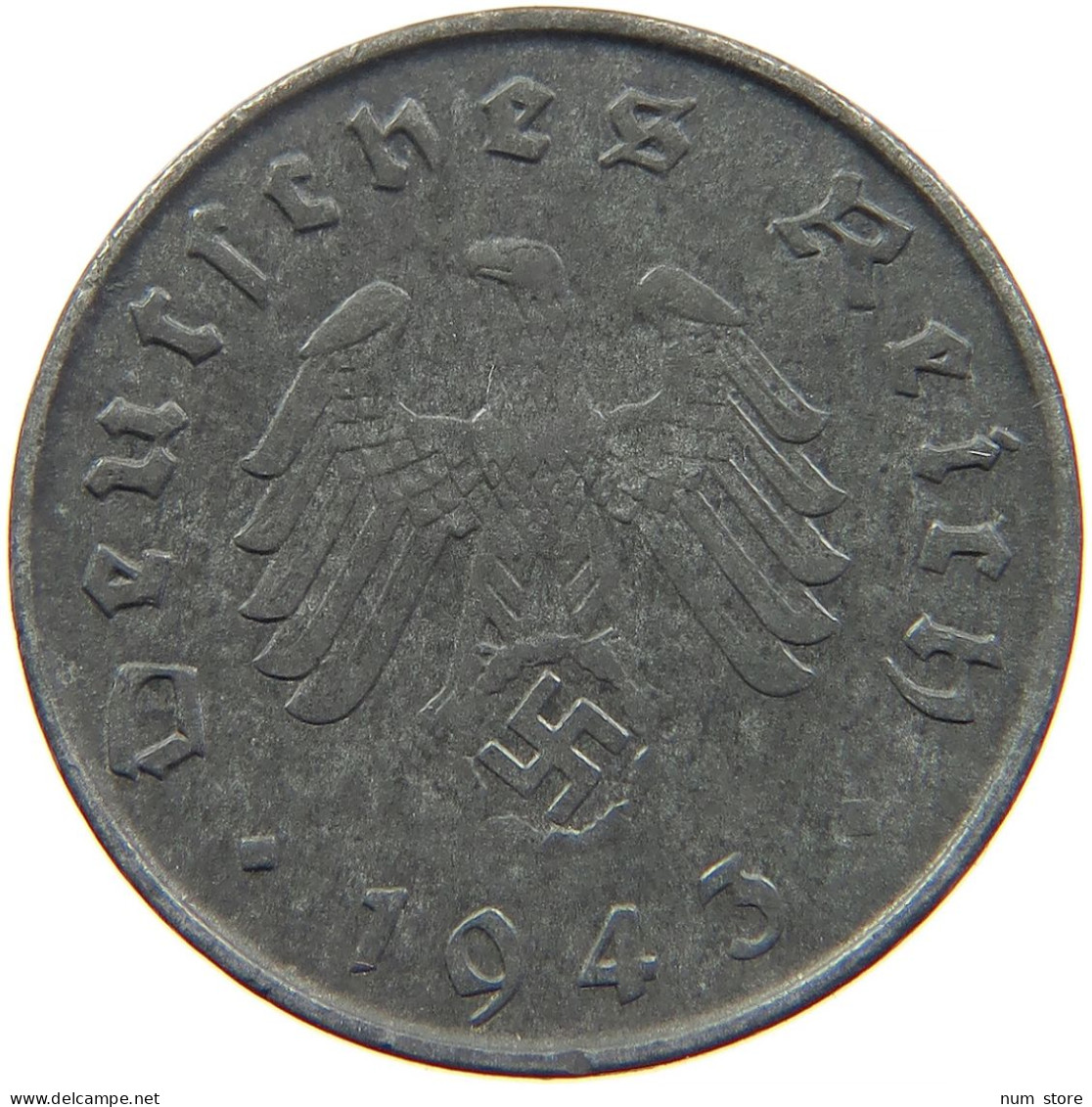 GERMANY 10 REICHSPFENNIG 1943 D #s095 0059 - 10 Reichspfennig