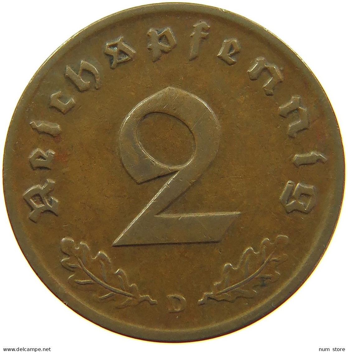 GERMANY 2 REICHSPFENNIG 1937 D #s095 0195 - 2 Reichspfennig