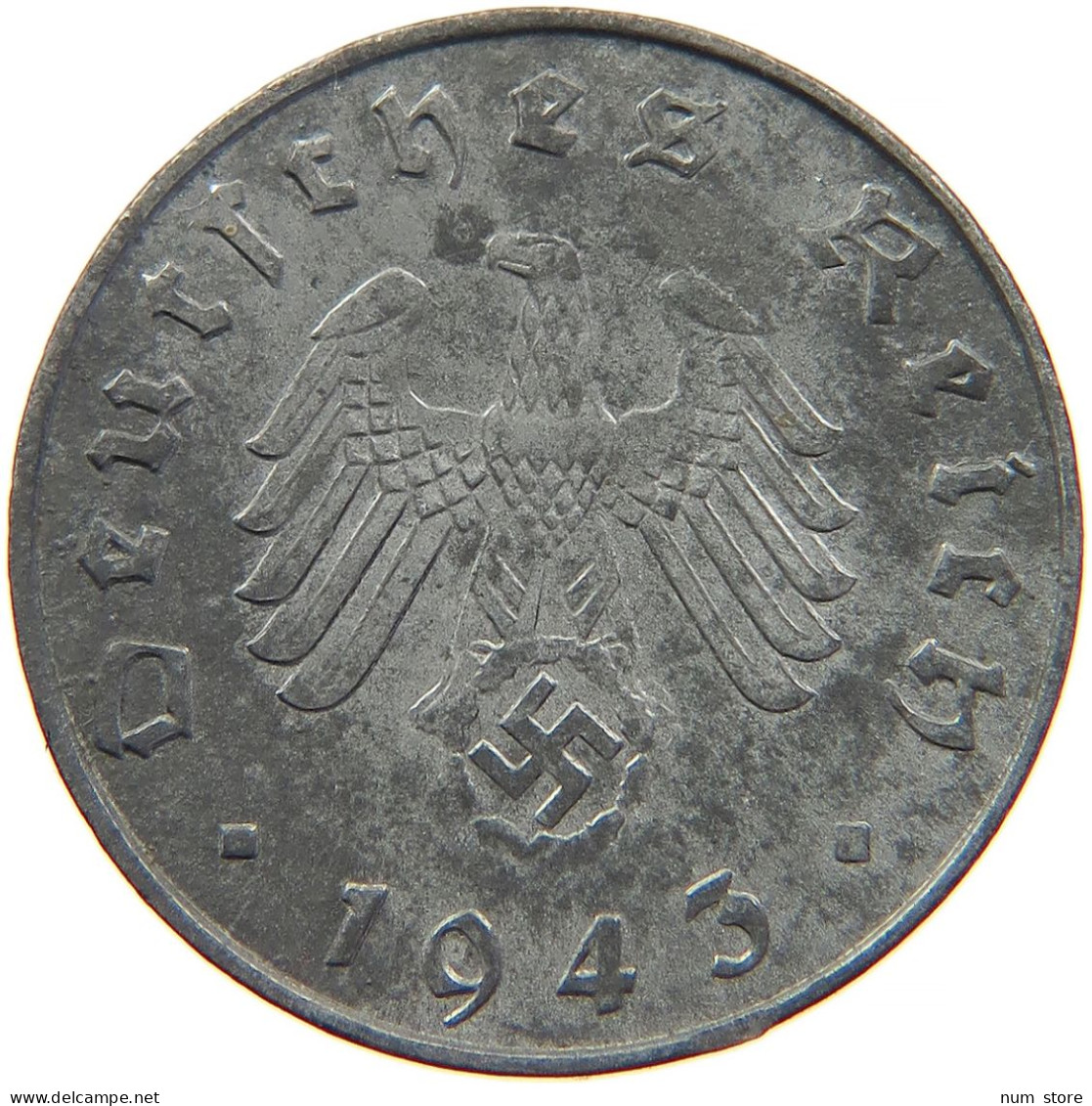 GERMANY 10 REICHSPFENNIG 1943 B #s095 0075 - 10 Reichspfennig