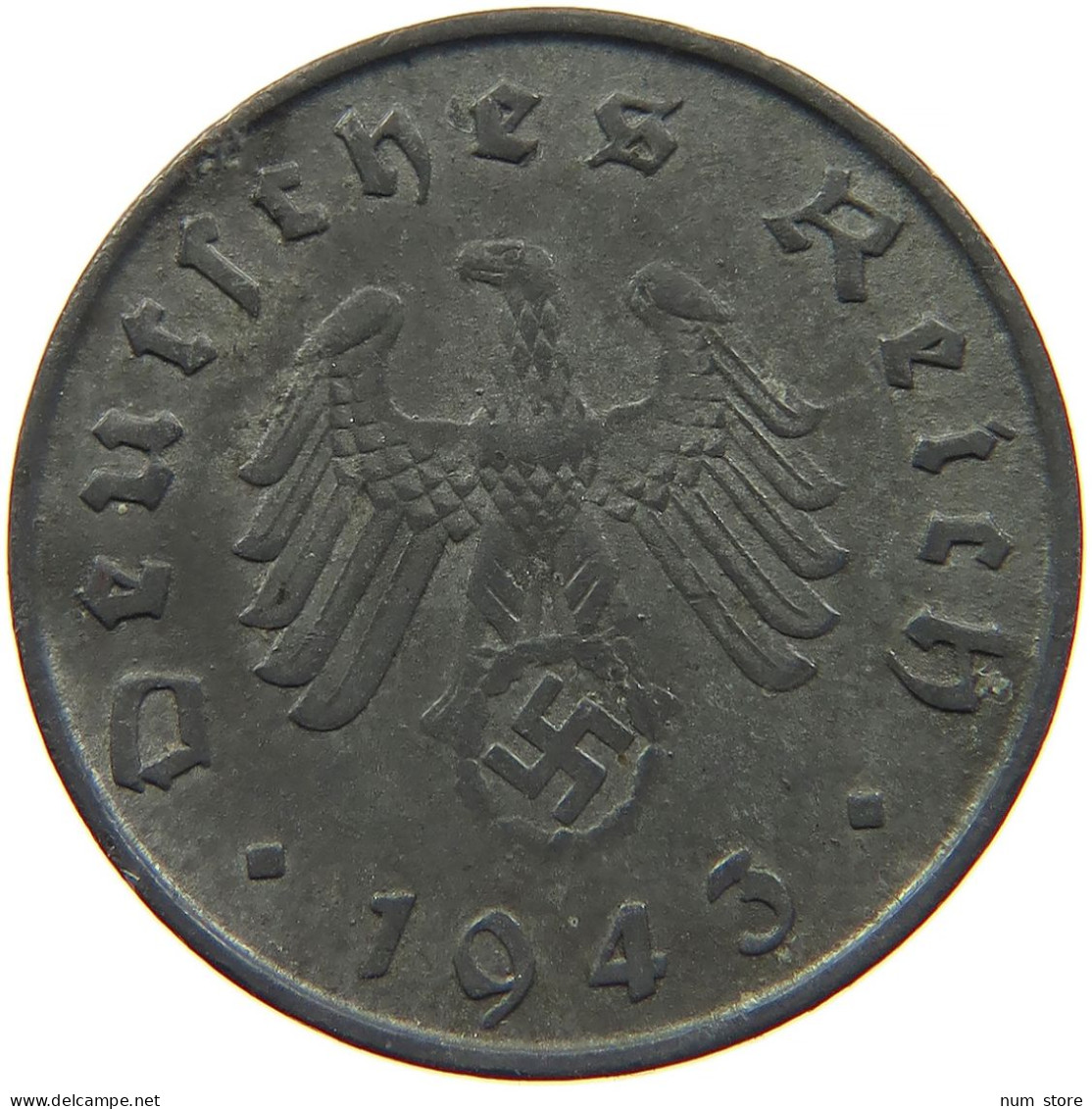 GERMANY 10 REICHSPFENNIG 1943 D #s095 0063 - 10 Reichspfennig