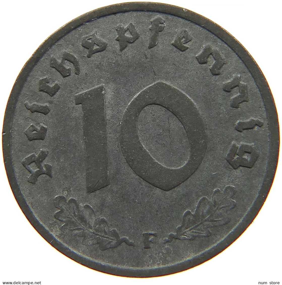 GERMANY 10 REICHSPFENNIG 1942 F #s095 0099 - 10 Reichspfennig