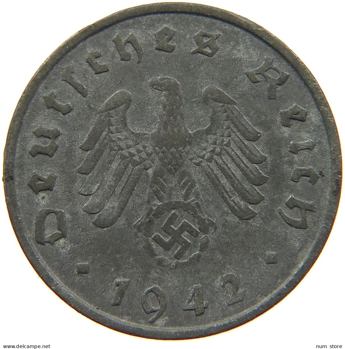 GERMANY 10 REICHSPFENNIG 1942 F #s095 0099 - 10 Reichspfennig