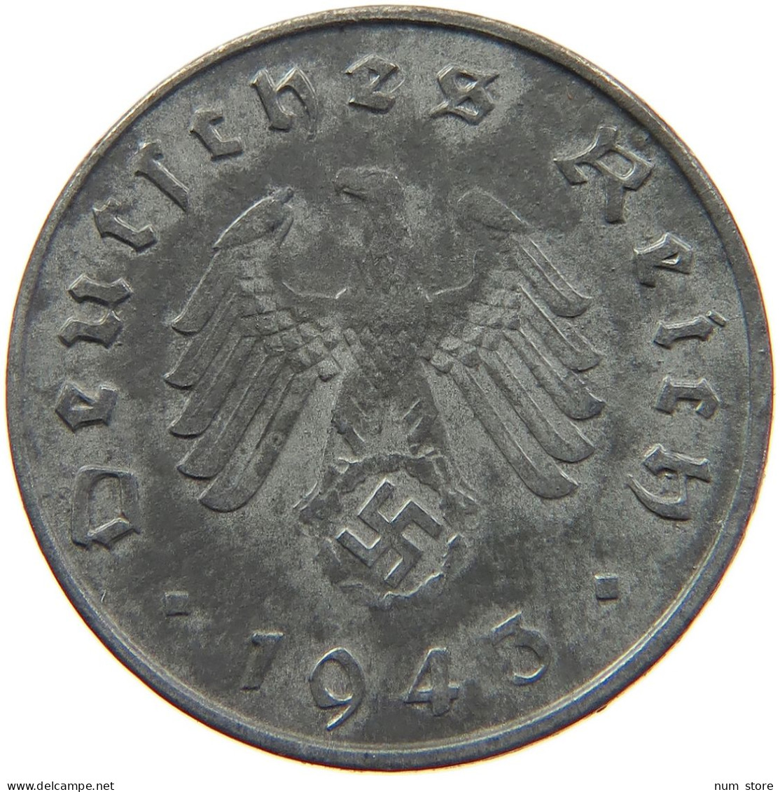 GERMANY 10 REICHSPFENNIG 1943 A #s095 0029 - 10 Reichspfennig
