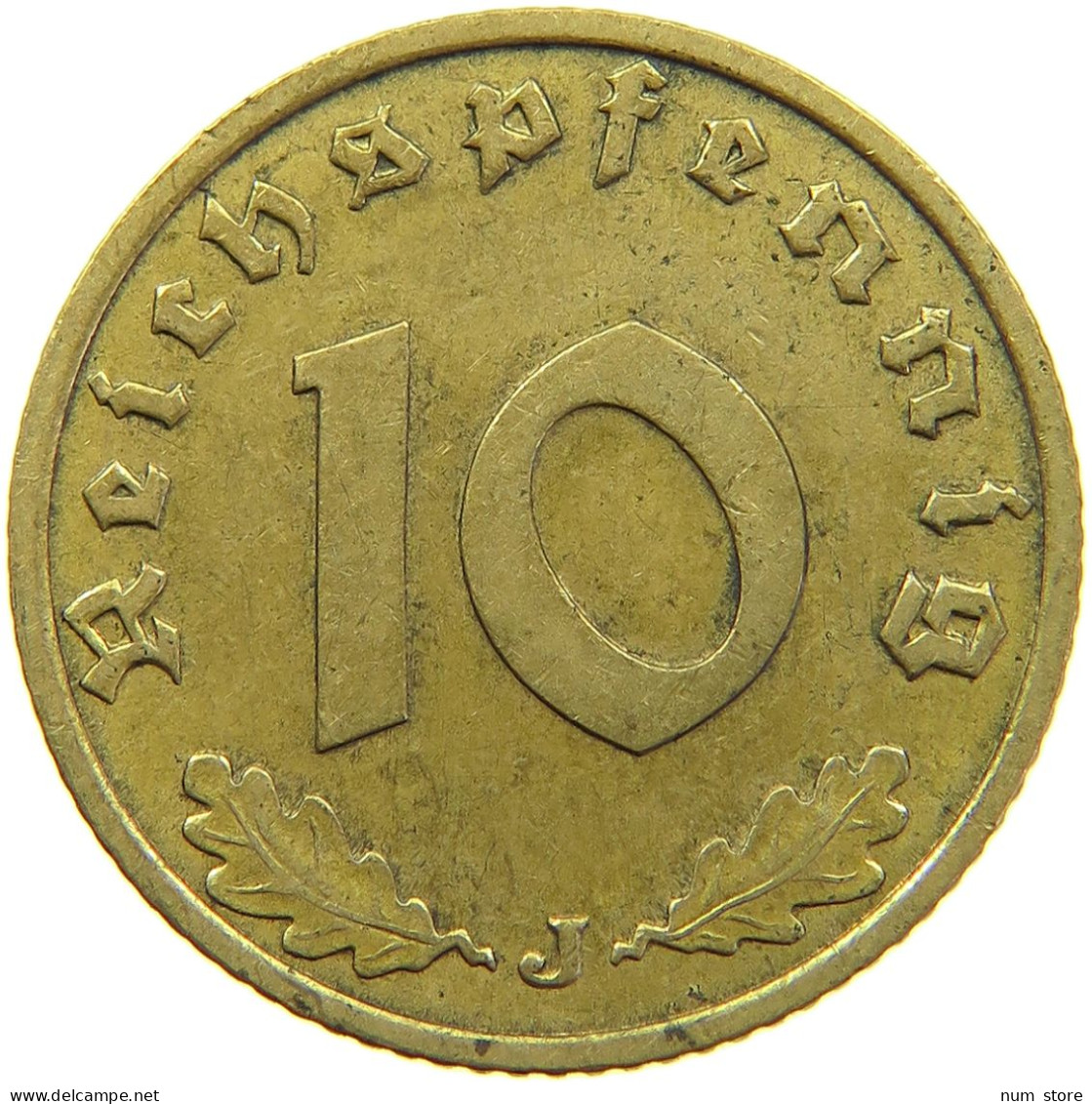 GERMANY 10 REICHSPFENNIG 1939 J #s095 0171 - 10 Reichspfennig