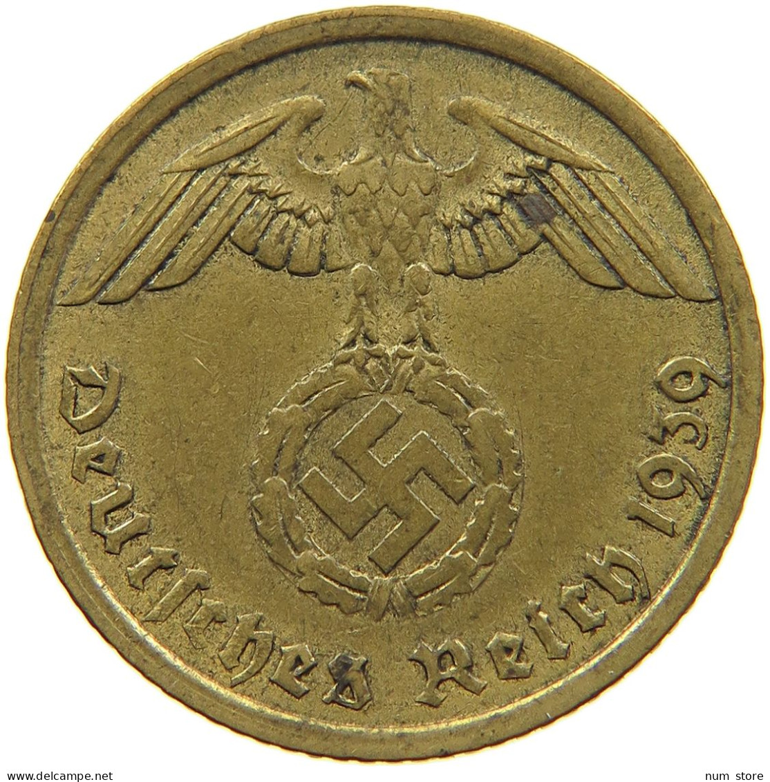 GERMANY 10 REICHSPFENNIG 1939 WEAK STRUCK #s095 0109 - 10 Reichspfennig