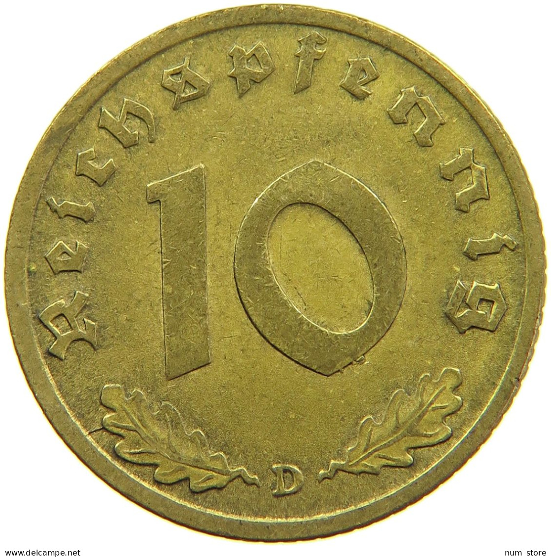 GERMANY 10 REICHSPFENNIG 1939 D #s095 0139 - 10 Reichspfennig