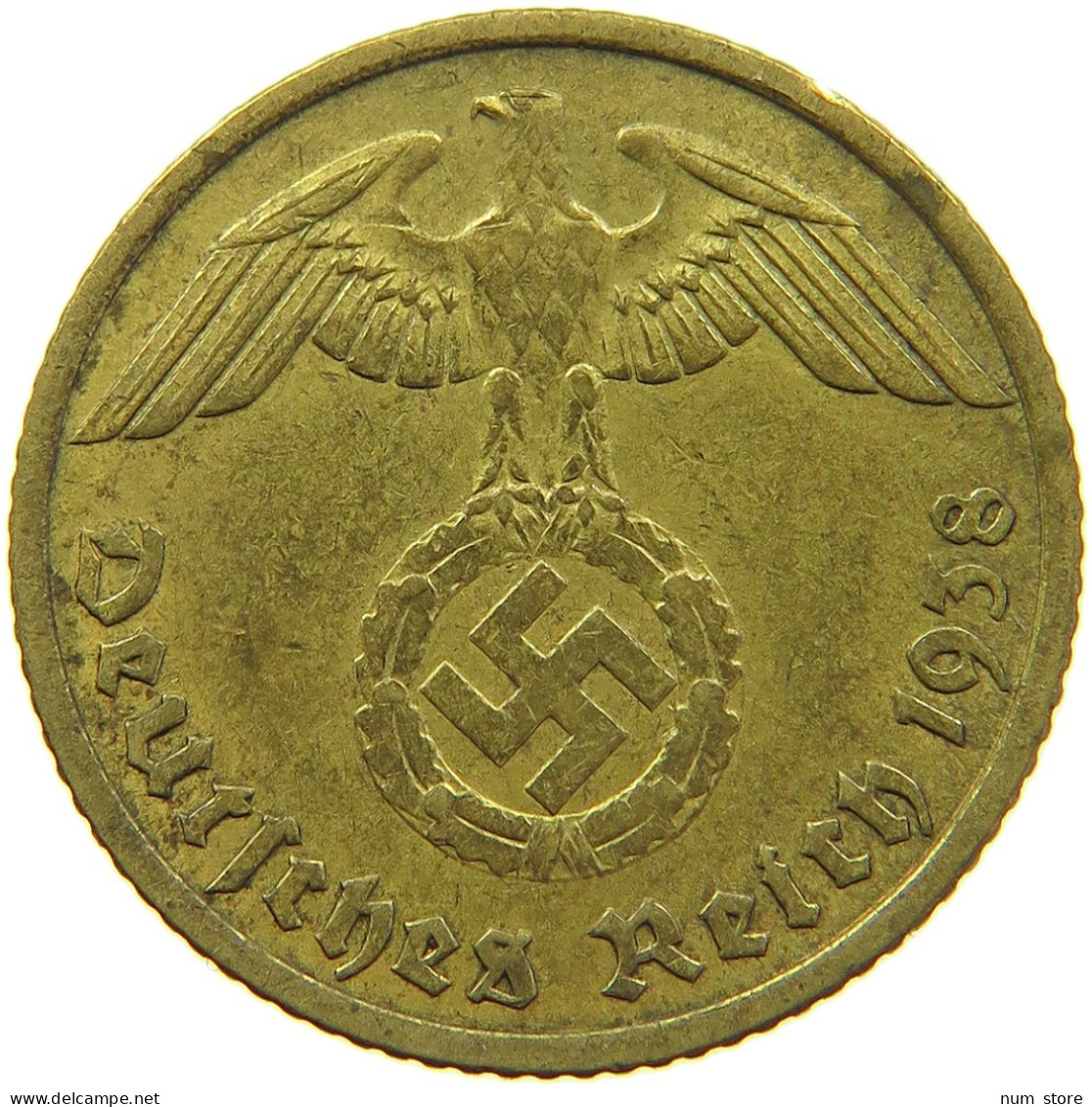 GERMANY 10 REICHSPFENNIG 1938 J #s095 0121 - 10 Reichspfennig