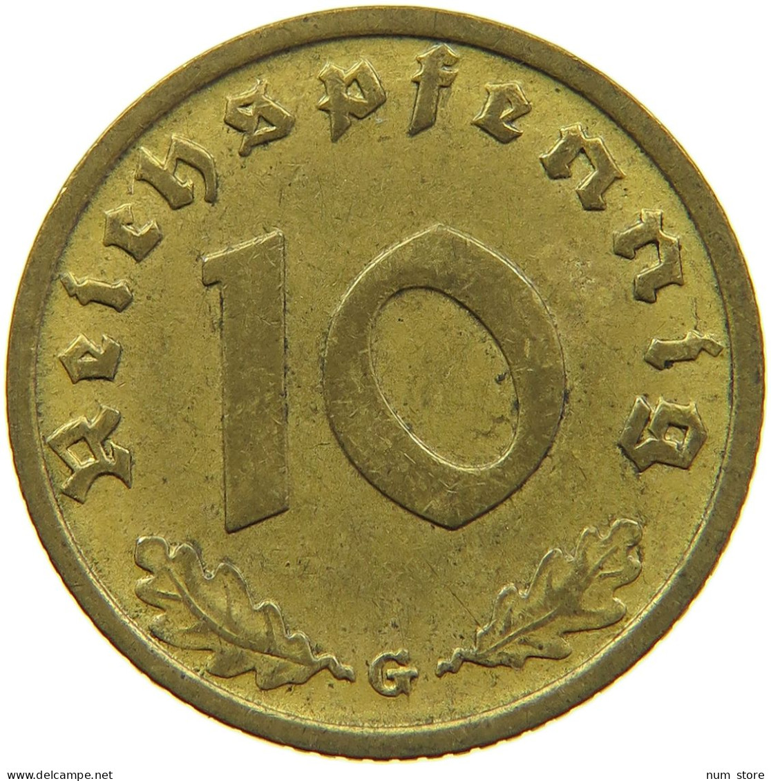 GERMANY 10 REICHSPFENNIG 1938 G #s095 0115 - 10 Reichspfennig