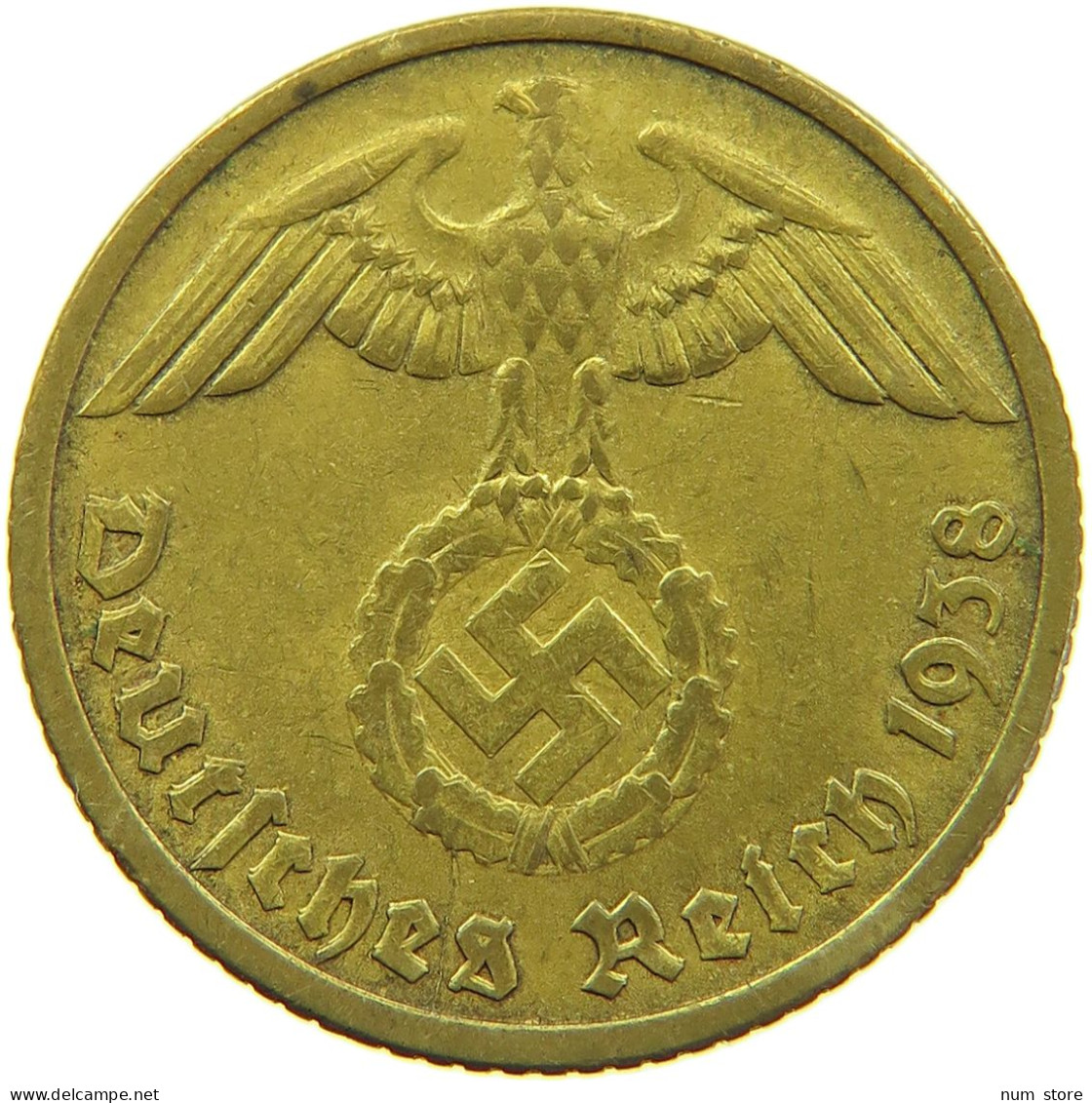 GERMANY 10 REICHSPFENNIG 1938 D #s095 0137 - 10 Reichspfennig