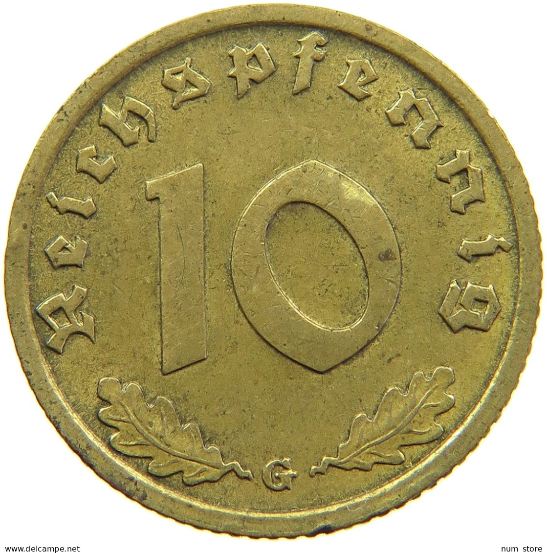 GERMANY 10 REICHSPFENNIG 1938 G #s095 0169 - 10 Reichspfennig
