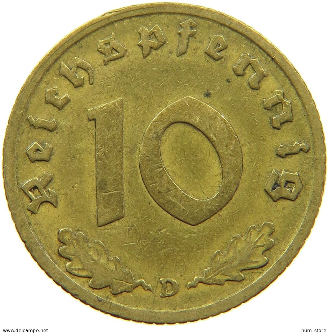 GERMANY 10 REICHSPFENNIG 1938 D #s095 0129 - 10 Reichspfennig