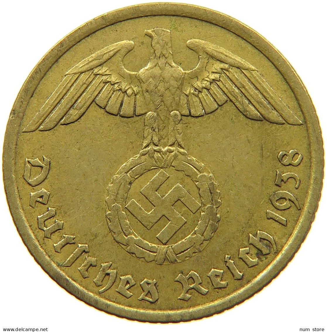 GERMANY 10 REICHSPFENNIG 1938 A #s095 0107 - 10 Reichspfennig