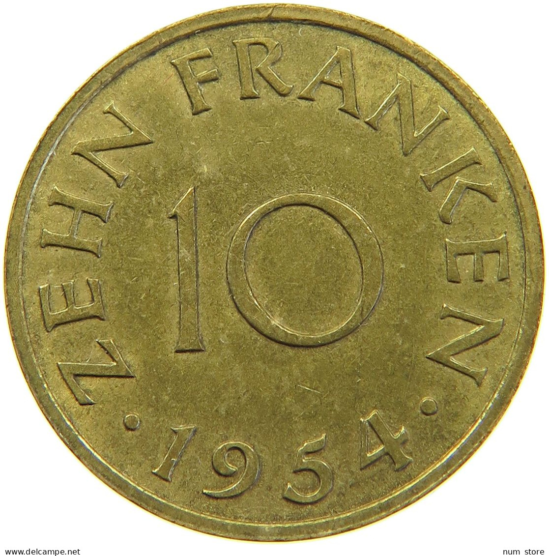 GERMANY 10 FRANKEN 1954 SAARLAND #s100 0475 - Other & Unclassified