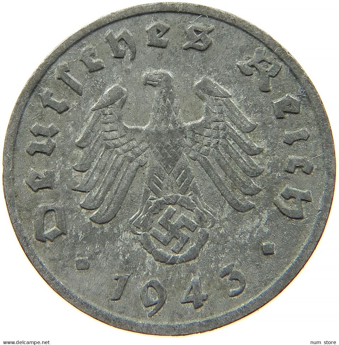 GERMANY 1 REICHSPFENNIG 1943 F #s091 1085 - 1 Reichspfennig