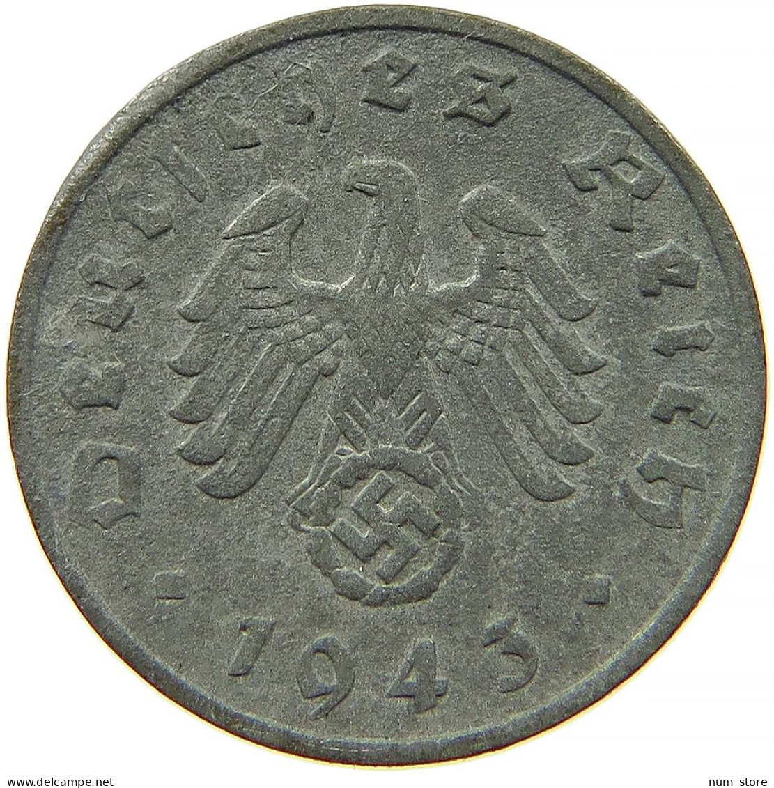 GERMANY 1 REICHSPFENNIG 1943 F #s091 1161 - 1 Reichspfennig