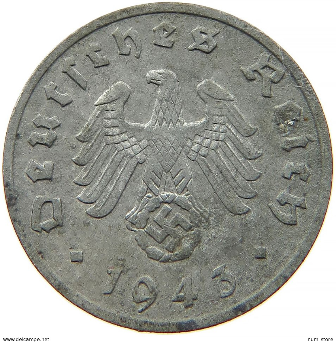 GERMANY 1 REICHSPFENNIG 1943 F #s091 1073 - 1 Reichspfennig