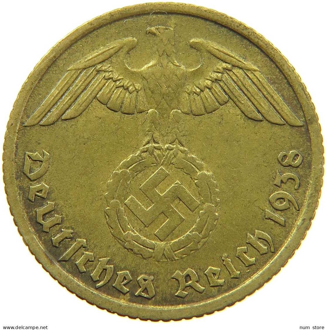 GERMANY 10 REICHSPFENNIG 1938 F #s095 0165 - 10 Reichspfennig