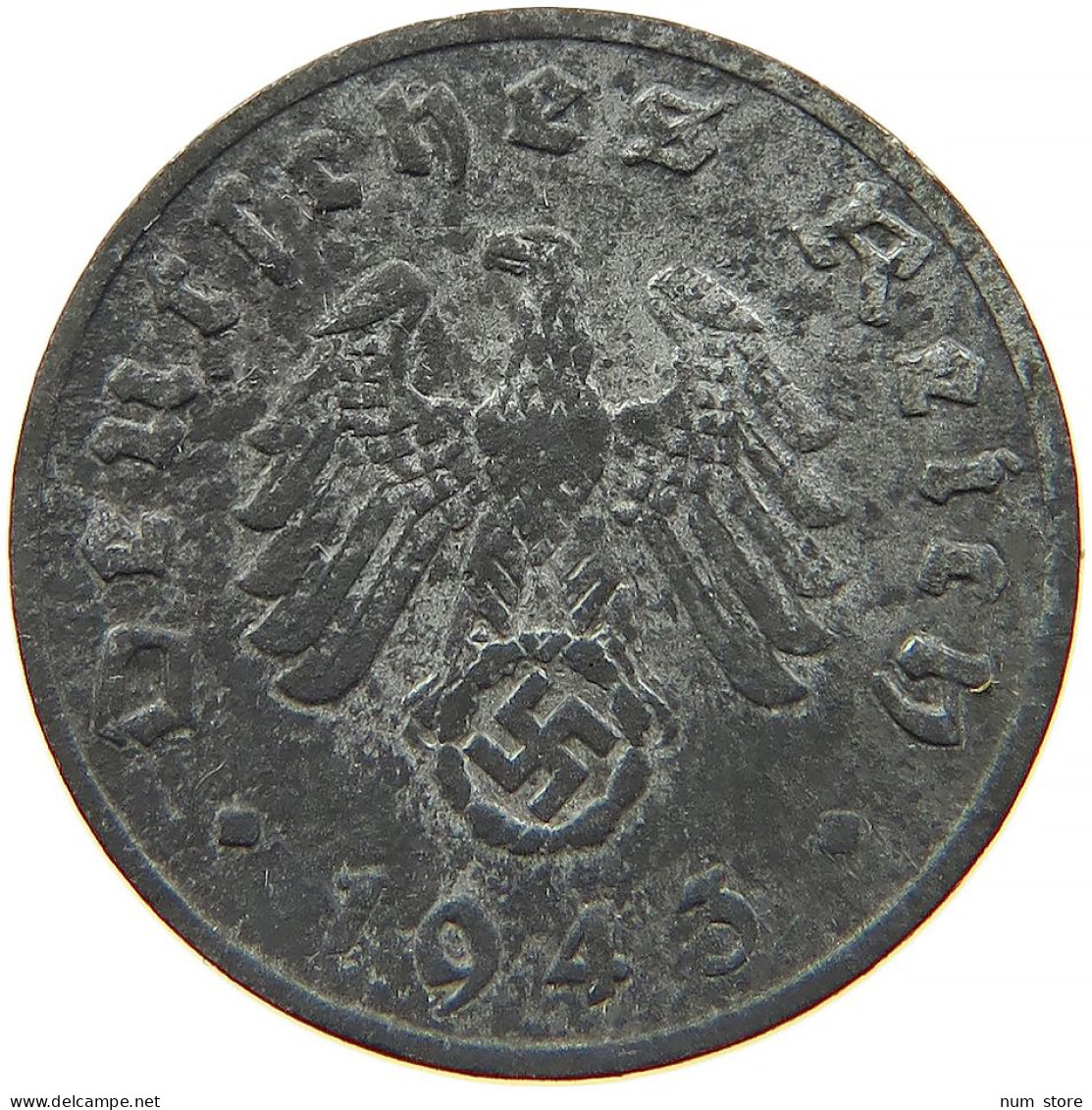 GERMANY 1 REICHSPFENNIG 1943 F #s091 0987 - 1 Reichspfennig